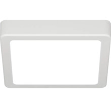 Vierkante LED-plafondlamp in wit met afgeronde hoeken, plat paneel voor plafond- of wandmontage.