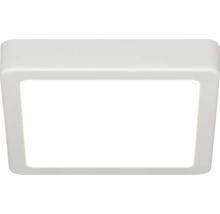 Vierkante LED-opbouwarmatuur in het wit met afgeronde hoeken.