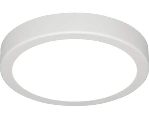 Ronde, platte plafondlamp in wit voor binnenshuis.