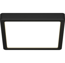Vierkante LED-plafondlamp met zwart frame.