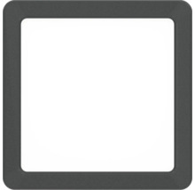 Vierkante, platte LED-plafondlamp met donker frame.