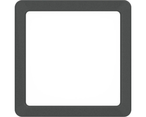 Vierkante, platte LED-plafondlamp met donker frame.