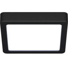 Vierkante LED-plafondlamp met zwart frame en wit lichtvlak.