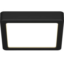 Vierkante LED-plafondlamp met zwart frame en wit diffusoroppervlak.