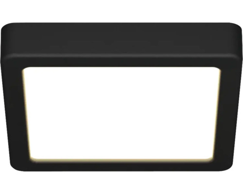 Vierkante LED-plafondlamp met zwart frame en wit diffusoroppervlak.