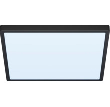 Vierkant LED-paneel plafondlamp met zwart frame.