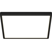 Vierkant LED-plafondpaneel met zwart frame.