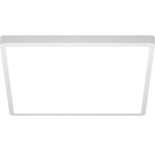 Rechthoekig LED-paneel met plat wit frame voor plafond- of wandmontage.