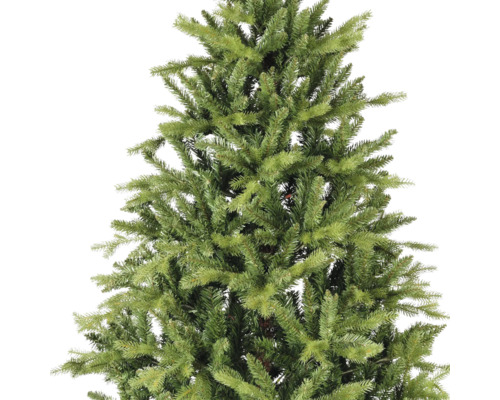 Detailopname van een groene kunstkerstboom met volle takken en realistische naalden.