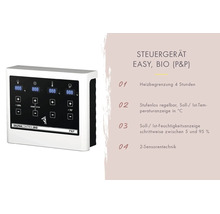 Saunabedieningspaneel Easy Bio voor saunakachels met digitaal display, verwarmingsbegrenzing, traploze temperatuurregeling en twee sensoren.