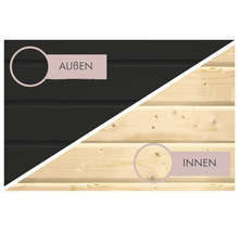 Houten panelen met weergave van de binnen- en buitenkant voor wandbekleding