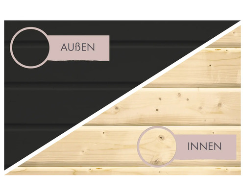 Houten panelen met weergave van de binnen- en buitenkant voor wandbekleding