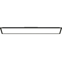 Rechthoekig LED-paneel met zwart frame, platte plafondlamp.