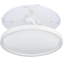 Ronde LED-plafondlamp inclusief binnenaanzicht van de LED-modules en gemonteerde kap.