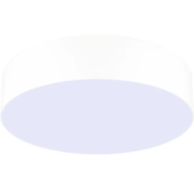 Ronde, platte plafondlamp van kunststof.