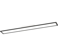 Rechthoekige LED-plafondlamp met zwart frame en lang, smal ontwerp voor moderne binnenverlichting.