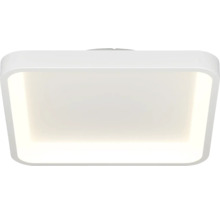 Moderne vierkante LED-plafondlamp met afgeronde hoeken en een verlicht binnengedeelte.