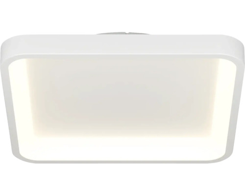 Moderne vierkante LED-plafondlamp met afgeronde hoeken en een verlicht binnengedeelte.