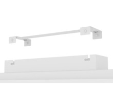 Montagebeugel voor LED paneel met bevestigingsschroeven en bijpassende lampbehuizing.