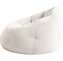 Zitzak met crèmekleurige corduroy bekleding