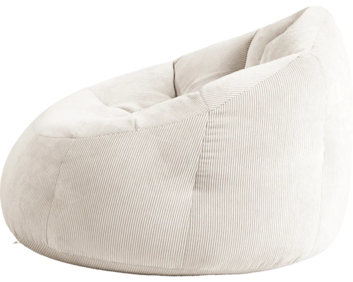 Zitzak met crèmekleurige corduroy bekleding