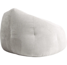 Ronde zitzak van zachte corduroy voor comfortabel zitten.
