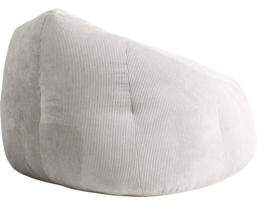 Ronde zitzak van zachte corduroy voor comfortabel zitten.
