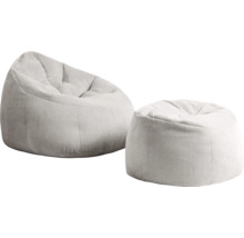 Zitzak en hocker set met corduroy structuur