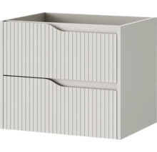 Wastafelonderkast met twee laden en verticaal gegroefd front.