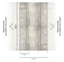 Fotobehang in betonlook met 3 banen, breedte 159 centimeter, hoogte 280 centimeter, naar wens herhaalbaar.