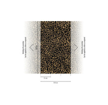 Behang met luipaardprint, eindeloos te combineren, hoogte 280 centimeter, baanbreedte 53 centimeter, totale breedte 159 centimeter.