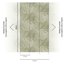 Fotobehang met Monstera-bladeren, hoogte 280 centimeter, breedte 159 centimeter, oneindig uitbreidbaar.