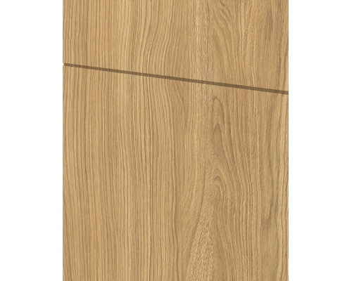 Meubelfront in eikenlook met horizontale designvoeg en natuurlijke houtnerf.