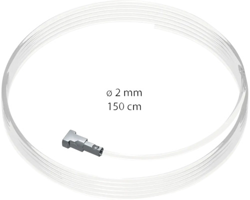 Perlonkoord met lus voor schilderijophangsysteem 2 millimeter diameter en 150 centimeter lengte