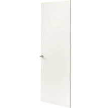 Witte binnendeur met een glad oppervlak en een zilverkleurige deurkruk.