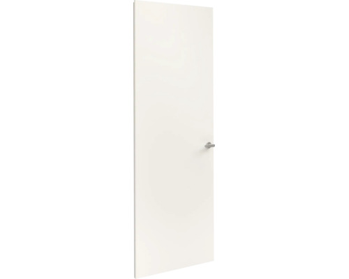 Eenvoudige witte binnendeur met moderne zilverkleurige deurklink.