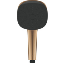 Handdouche met vierkante sproeikop en metalen handgreep, met Grohe Logo.