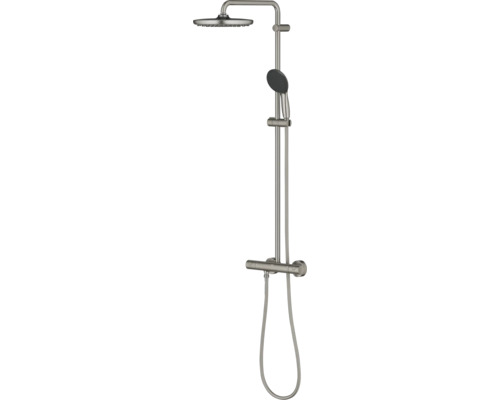 Grohe douchesysteem met thermostaatkraan en handdouche in metaaloptiek