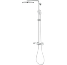 Grohe douchesysteem met thermostaatkraan, hoofddouche en handdouche van verchroomd metaal voor wandmontage