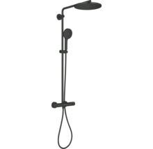 Grohe douchesysteem met thermostaatkraan, hoofddouche en handdouche.