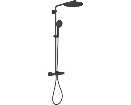 Grohe douchesysteem met thermostaatkraan, hoofddouche en handdouche.