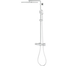 Grohe douchesysteem met thermostaatkraan, hoofddouche en handdouche van verchroomd metaal