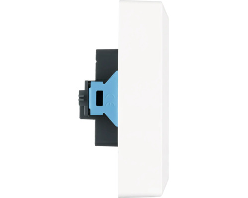 Zijaanzicht van een elektrische schakelaar of stopcontact met CE-markering
