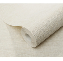 Een vliesbehang met een fijne textuur en grafisch patroon in rolvorm.