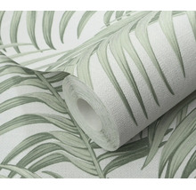 Vliesbehang met palmbladmotief in een moderne look