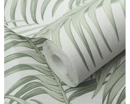Vliesbehang met palmbladmotief in een moderne look