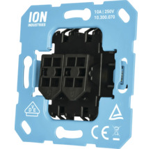 Inbouw duo dimmer basiselement van ION Industries, 10 Ampère en 250 Volt, voorzien van VDE- en CE-markering.