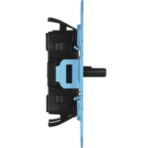 Inbouw draaidimmer-basiselement in zijaanzicht met draagring en as.