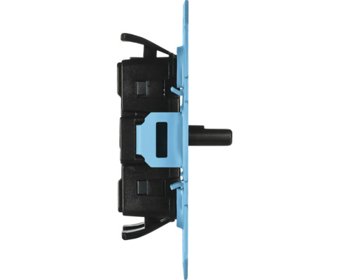 Inbouw draaidimmer-basiselement in zijaanzicht met draagring en as.