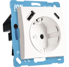 Stopcontact met USB A en USB C oplaadpoort voor inbouwmontage